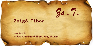 Zsigó Tibor névjegykártya